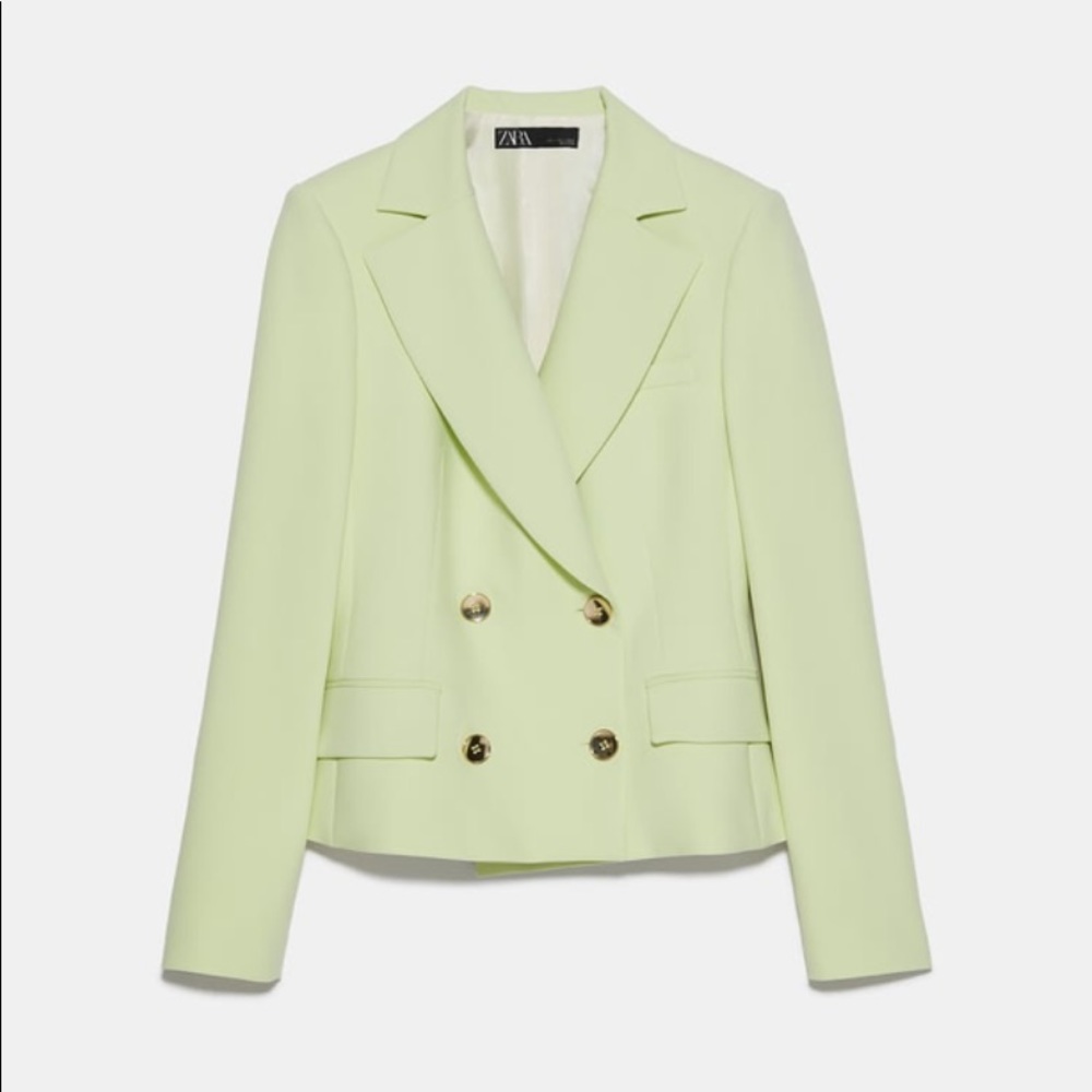 Cropped double breasted blazer